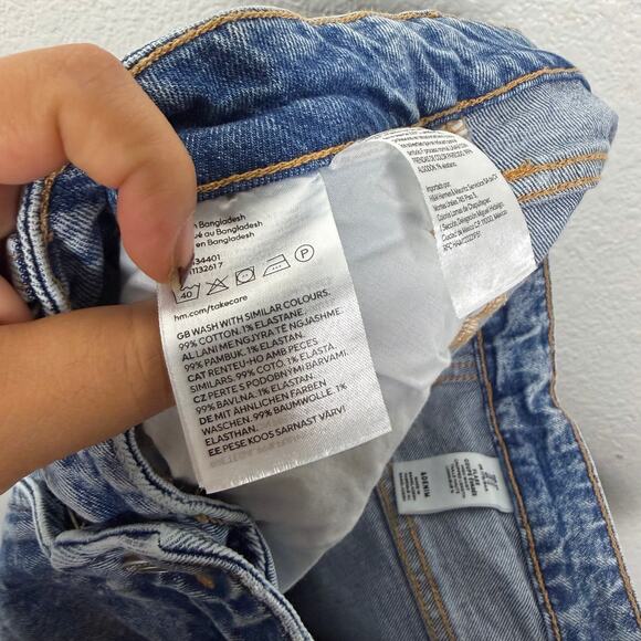 H&M Womens Jeans Size 12 Light Wash Blue Denim High Rise Straight Leg - Picture 4 of 14
